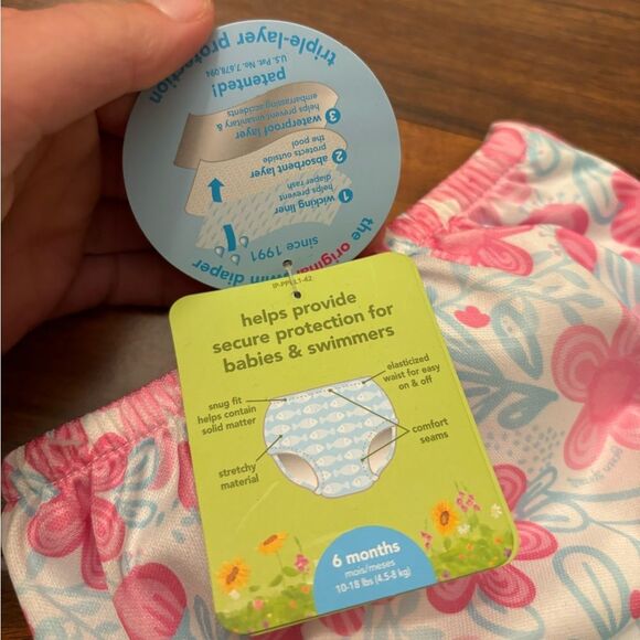 IPlay swim diaper white/pink floral reusable NWT - Picture 4 of 4